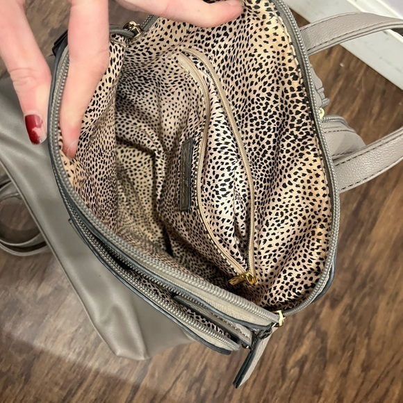 Seven Days Women’s Grey Vegan Faux Leather Small Backpack With Front Pocket - Picture 11 of 14